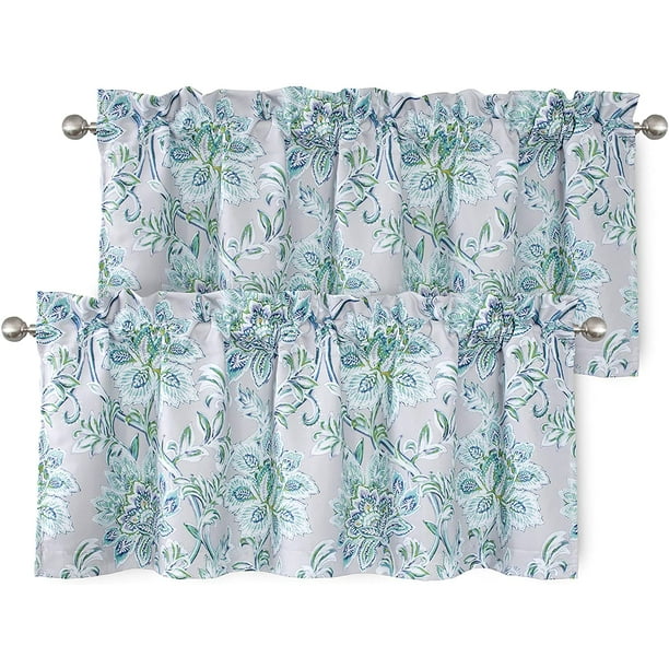 DriftAway Alyssa Jacobean Elegant Floral Leaves Pattern Thermal Insulated Blackout Lined Rod Pocket Window Curtain Valance for Kitchen Café 2 Pack 52 Inch by 18 Inch Plus 2 Inch Header Gray DriftAway Alyssa Jacobean Elegant Floral Leaves Pattern Thermal Insulated Blackout Lined Rod Pocket Window Curtain Valance for Kitchen Café 2 Pack 52 Inch by 18 Inch Plus 2 Inch Header Gray